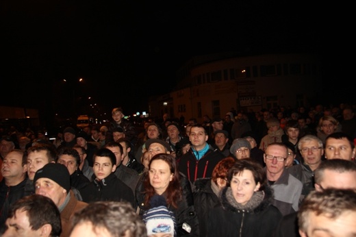 Protest mieszkańców pod kopalnią "Brzeszcze"