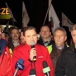 Protest mieszkańców pod kopalnią "Brzeszcze"