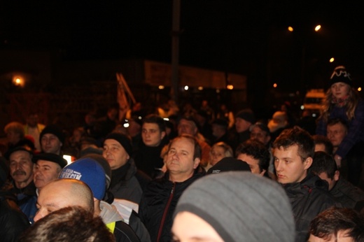 Protest mieszkańców pod kopalnią "Brzeszcze"