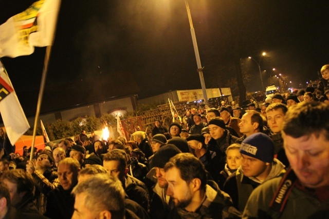 Protest mieszkańców pod kopalnią "Brzeszcze"