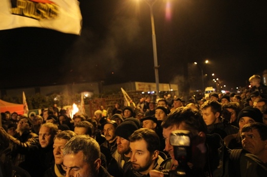 Protest mieszkańców pod kopalnią "Brzeszcze"