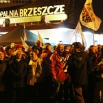 Protest mieszkańców pod kopalnią "Brzeszcze"