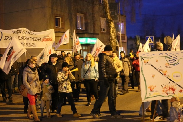 Protest mieszkańców pod kopalnią "Brzeszcze"