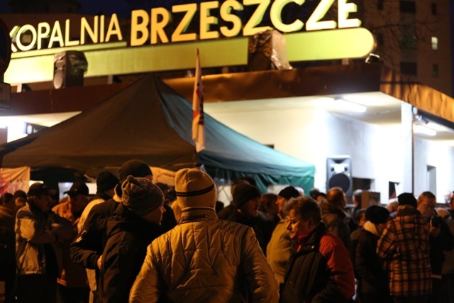 Protest mieszkańców pod kopalnią "Brzeszcze"