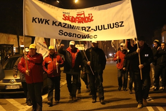 Protest mieszkańców pod kopalnią "Brzeszcze"