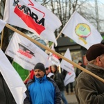 Protest mieszkańców pod kopalnią "Brzeszcze"