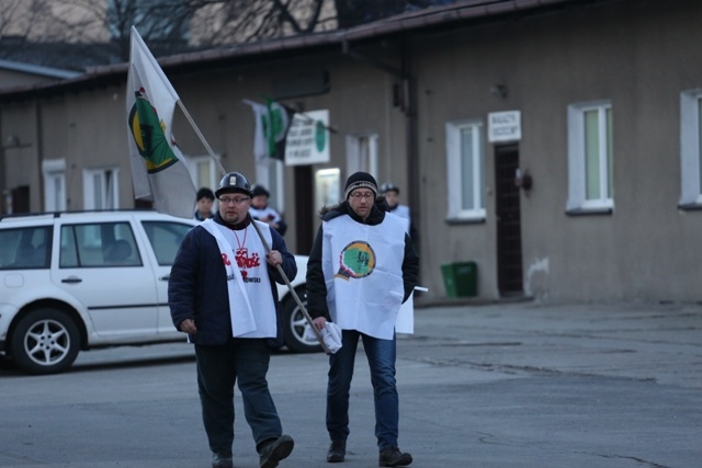 Protest mieszkańców pod kopalnią "Brzeszcze"