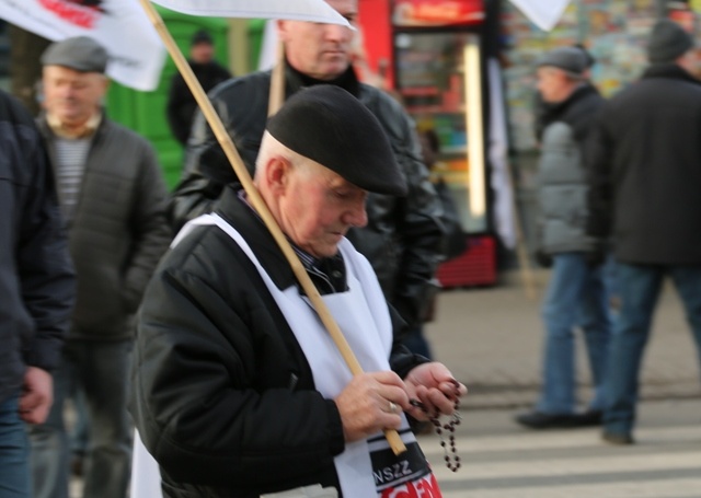 Protest mieszkańców pod kopalnią "Brzeszcze"