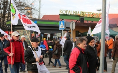 Protest mieszkańców pod kopalnią "Brzeszcze"