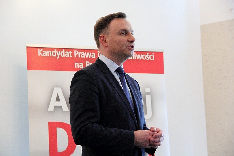 Andrzej Duda na spotkaniu w Łowiczu