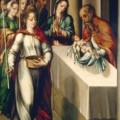 Luis de Morales „Ofiarowanie Jezusa w świątyni” olej na desce, 1560–1568 Muzeum Prado, Madryt