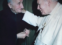 Jedno ze spotkań  ks. Franciszka Wąsali  z Janem Pawłem II