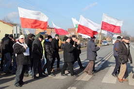 Protest rolników na DK 14 w Łowiczu