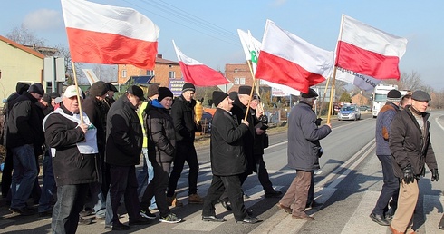 Protest rolników na DK 14 w Łowiczu