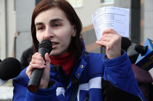 Protest kobiet przed siedzibą JSW