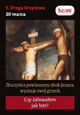 Złoczyńca powieszony obok Jezusa wyznaje swój grzech