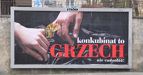 Billboard "Konkubinat to grzech"