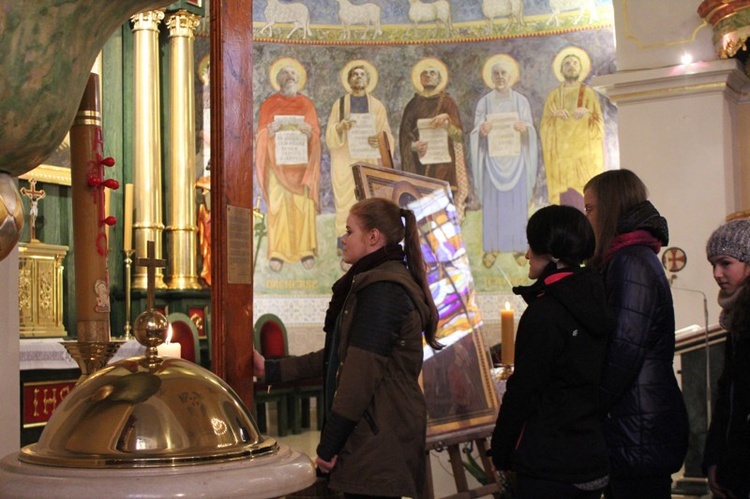 Krzyż ŚDM ikona Matki Bożej w Ustroniu