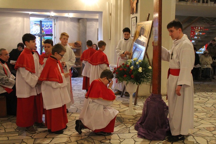 Krzyż ŚDM i ikona Matki Bożej w Wiśle