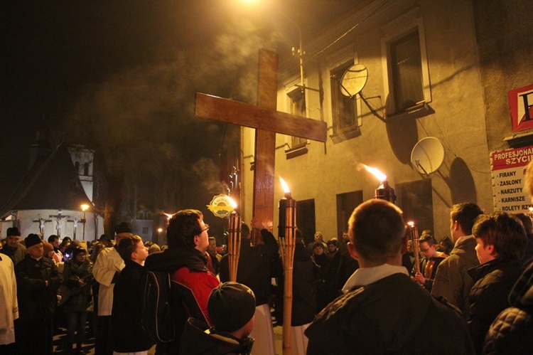 Krzyż ŚDM i ikona Matki Bożej w Żywcu