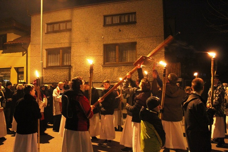 Krzyż ŚDM i ikona Matki Bożej w Żywcu