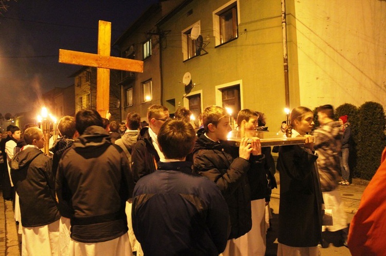 Krzyż ŚDM i ikona Matki Bożej w Żywcu