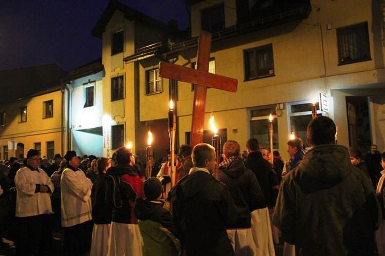 Krzyż ŚDM i ikona Matki Bożej w Żywcu