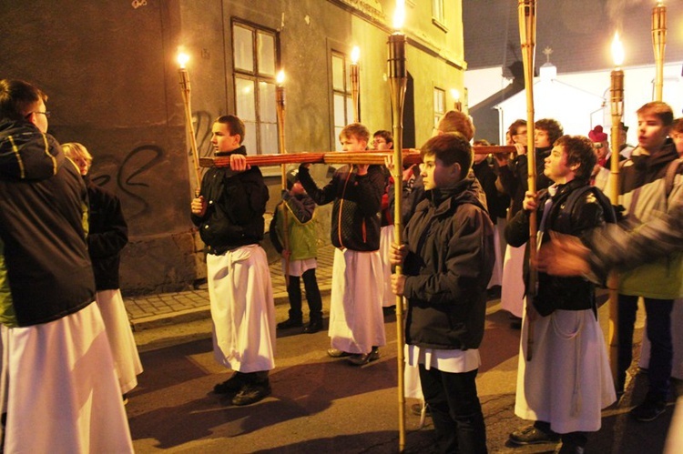 Krzyż ŚDM i ikona Matki Bożej w Żywcu