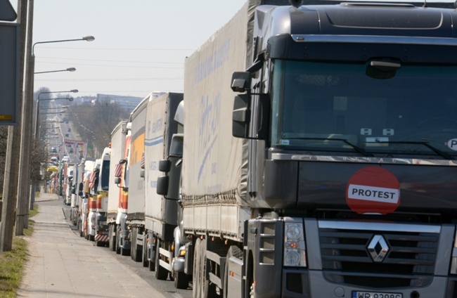 Protest transportowców w Radomiu