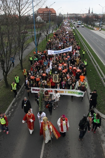 Marsz dla Życia z palmami