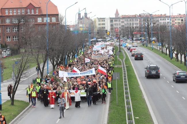 Marsz dla Życia z palmami