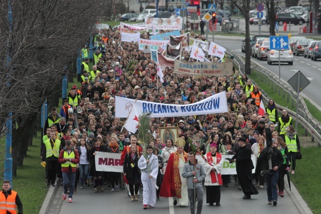 Marsz dla Życia z palmami