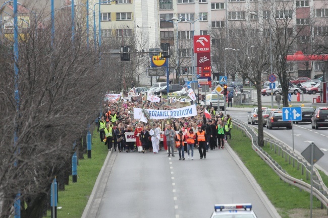 Marsz dla Życia z palmami