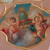  Fragment dekoracji freskowej na sklepieniu kaplicy Matki Bożej Szkaplerznej w dawnym kościele benedyktynek w Lubomierzu 