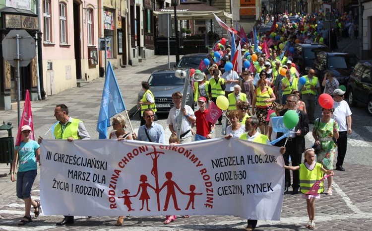 Setki osób przeszły w cieszyńskim Marszu dla Życia i Rodziny