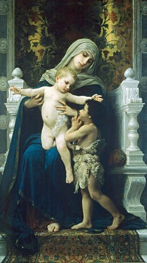 Adolphe William Bouguereau „Maryja z Dzieciątkiem  i św. Janem Chrzcicielem” olej na płótnie, 1881 Muzeum Sztuki Uniwersytetu Cornell Ithaca