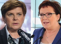 Beata Szydło jest kandydatką na premiera polskiego rządu, jeśli zbliżające się wybory wygra Prawo i Sprawiedliwość Po prawej: Ewa Kopacz chciałaby pozostać na fotelu premiera po nadchodzących wyborach parlamentarnych