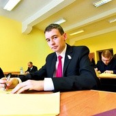 Wojciech Pawlina podczas pisemnej części egzaminu na Papieski Wydział Teologiczny