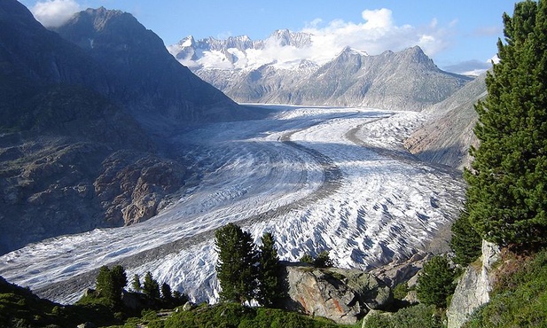 Lodowiec Aletsch w Alpach Berneńskich