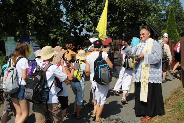 Powitanie pielgrzymów w Kończycach Wielkich