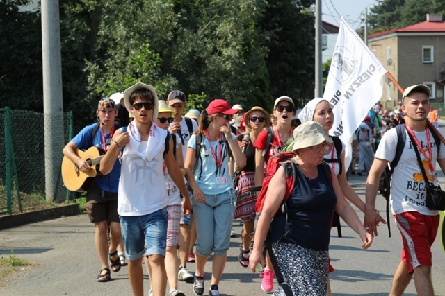 Powitanie pielgrzymów w Kończycach Wielkich