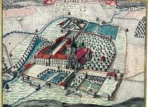  Plan zespołu klasztornego w Rudach w XVIII w. na rysunku Friedricha Bernharda Wernera