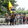 Grupy pielgrzymki na drodze przed Koszęcinem