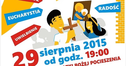 Plakat zapraszający na peregrynację symboli ŚDM i spotkanie młodzieży