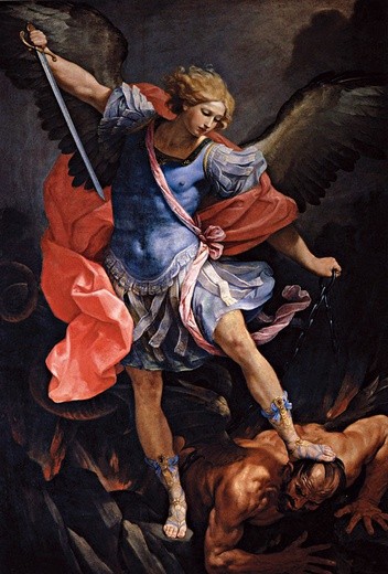 Guido Reni „Archanioł Michał” olej na płótnie, 1635  kościół Santa Maria  della Concezione, Rzym