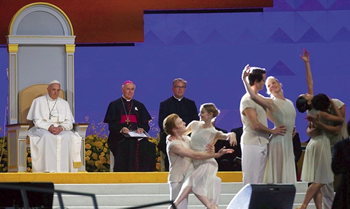 26.09.2015. Filadelfia. USA. Papież Franciszek uczestniczył w czuwaniu podczas VIII Światowego Spotkania Rodzin. 