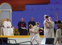 26.09.2015. Filadelfia. USA. Papież Franciszek uczestniczył w czuwaniu podczas VIII Światowego Spotkania Rodzin. 