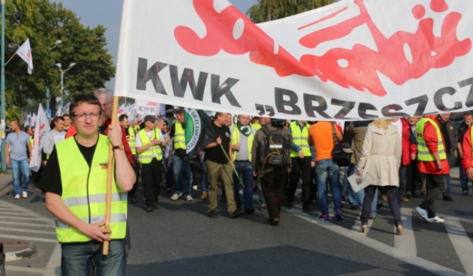 Protest rozpoczął się w Brzeszczach, gdzie w styczniu górnicy zaczęli jako pierwsi strajk w obronie kopalni