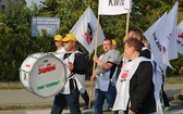 Manifestacja górników pod kopalnią "Brzeszcze"