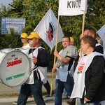 Manifestacja górników pod kopalnią "Brzeszcze"